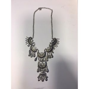 Boho opal stone tribal style necklace